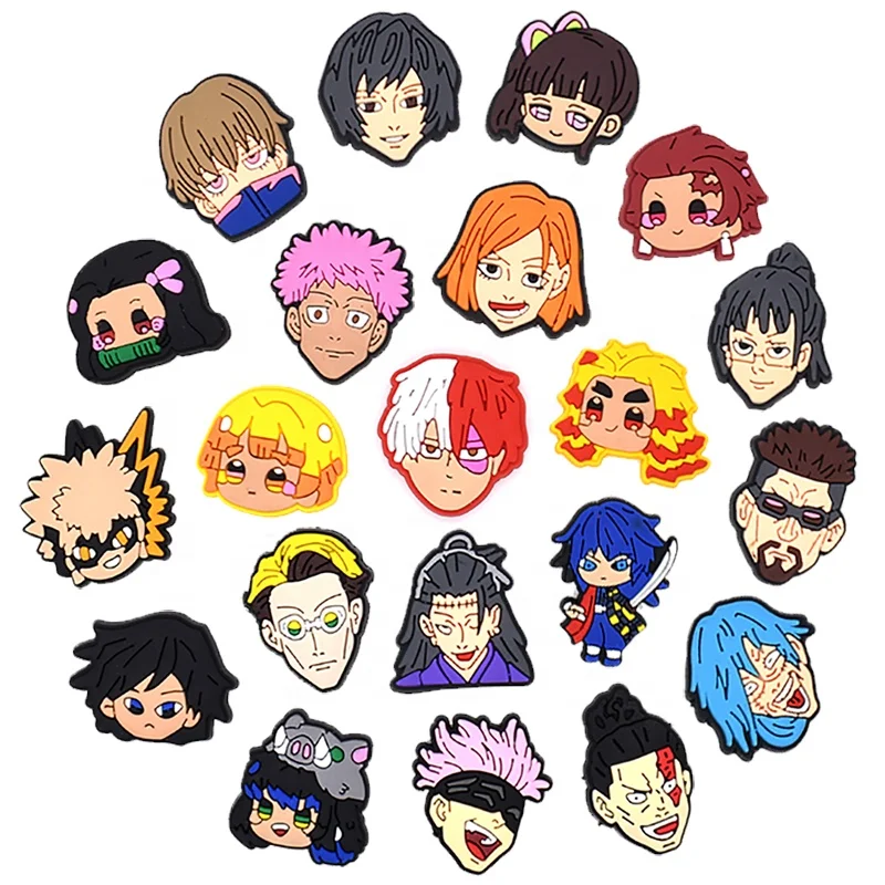 

Jujutsu Kaisen popular cartoon anime character power shoe charms for croc shoes, As pics