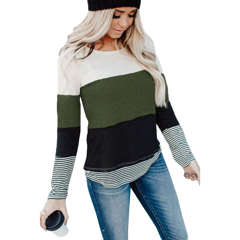 

Round Neck Long Sleeve Women Sweater thin Comfortable Knitted autumn Ladies tshirt