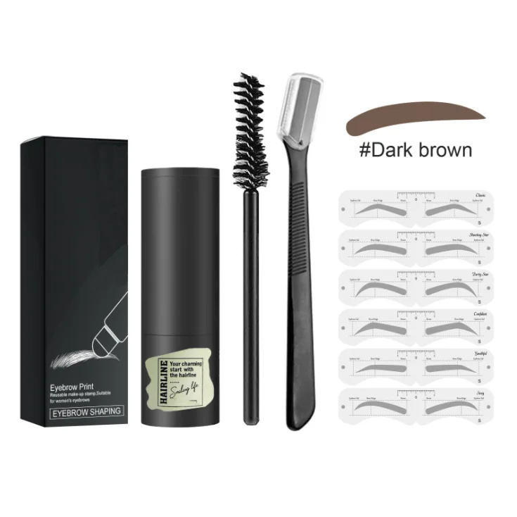 

NEW arrival female eyebrow shaping tool private label eyebrow stamp shaping kit long lasting girl eyebrow shape, In picture