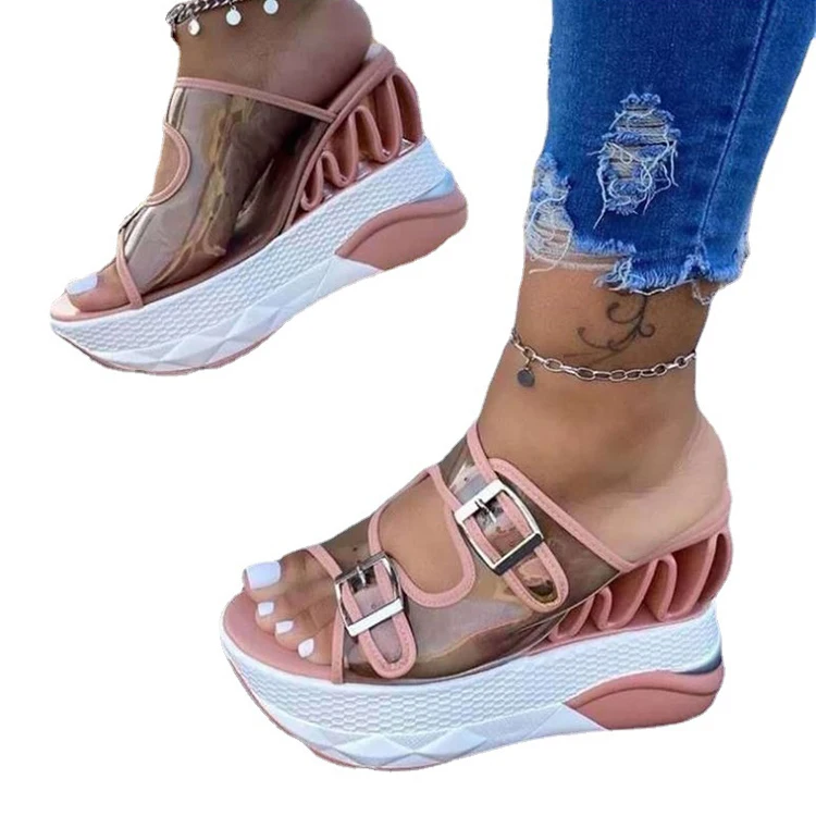 

Summer Platform Sandals 2022 New Design Fashion Casual Slip-on Wedges Shoes Woman