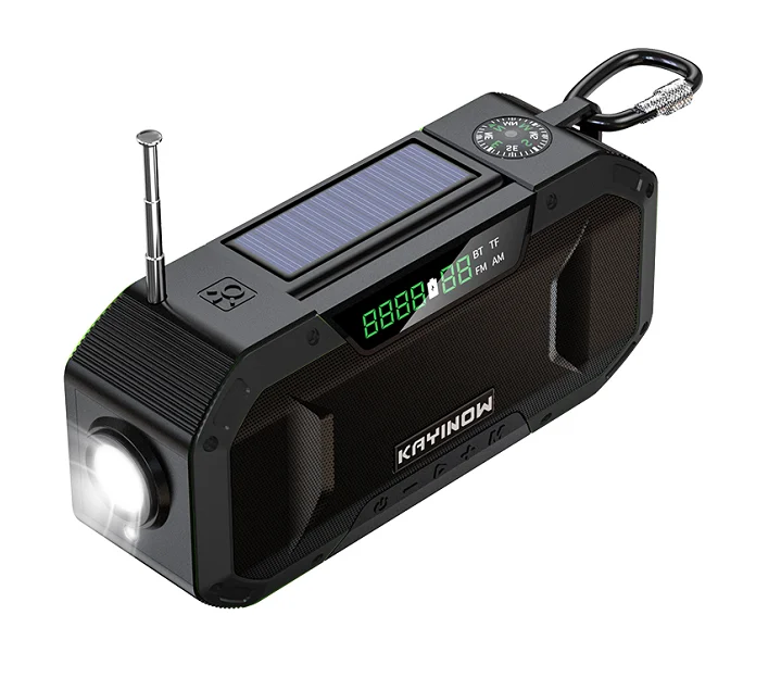 

KAYINOW A D580 Portable 5000mAh Power Bank flashlight Solar charging Radio speaker, Customerzied