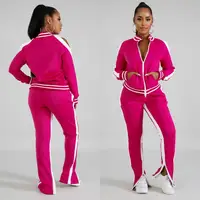 

New Fashion Autumn Winter 2 Pieces Women Ladies Zipper Tops Casual Tracksuits Sets