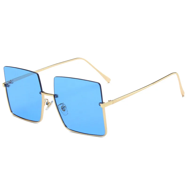

GD00170 trendy oversize metal half-frame sunglasses ocean lens 2021
