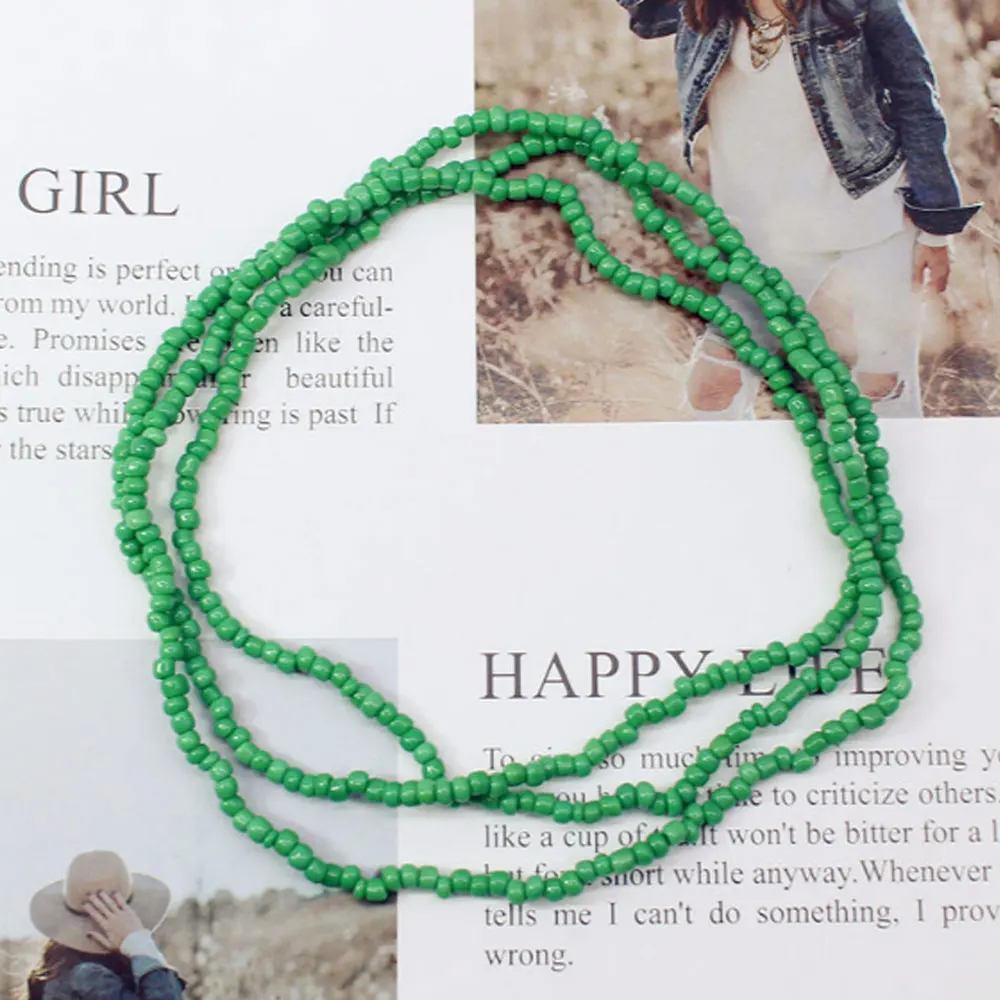 
Wholesale Cheap African glass seed waist trainer beads belly rings beads chain bohemian women adjustable body jewelry 