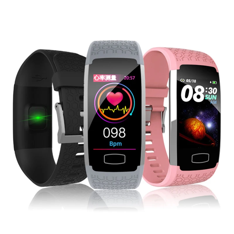 

smart wristband bracelet HL22 health band server management Heart rate and blood pressure detection M4 M5, Black gray pink