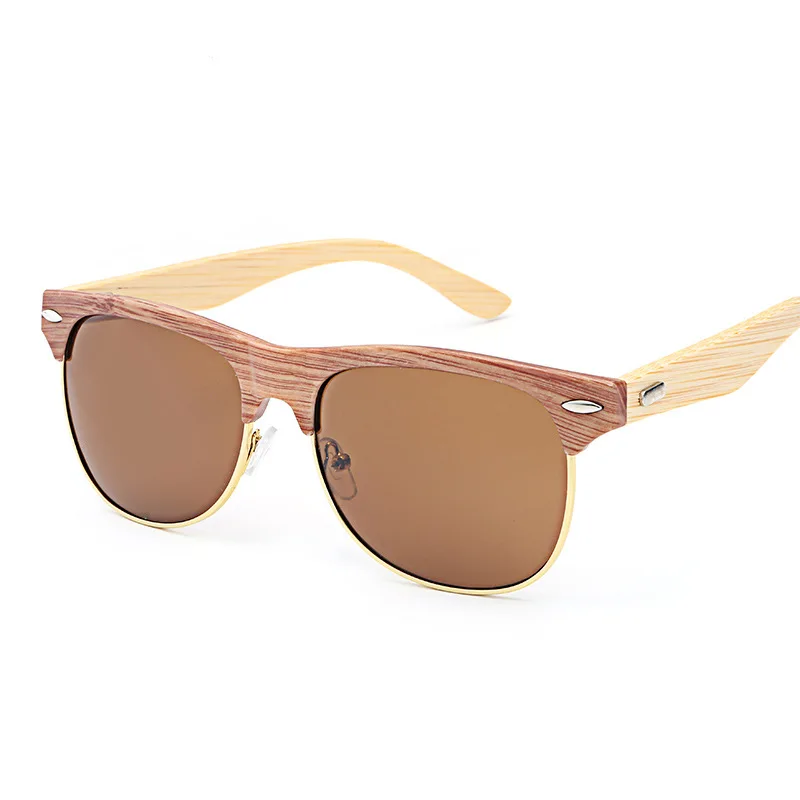 

2021 Newest fashion retro wooden trendy bamboo sunglasses women men eyewear shade vintage sun glasses wholesale custom goggles