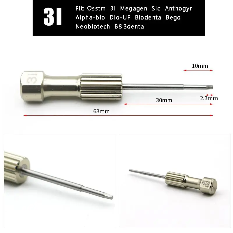 Dental Lab Implant Screwdriver Set 8 Pcs Mini Technical Screwdrivers