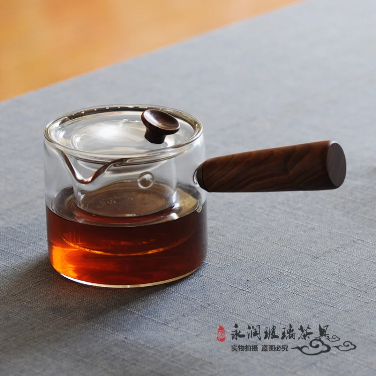 
borosilicate glass heatable tea cup sets with tea pot 