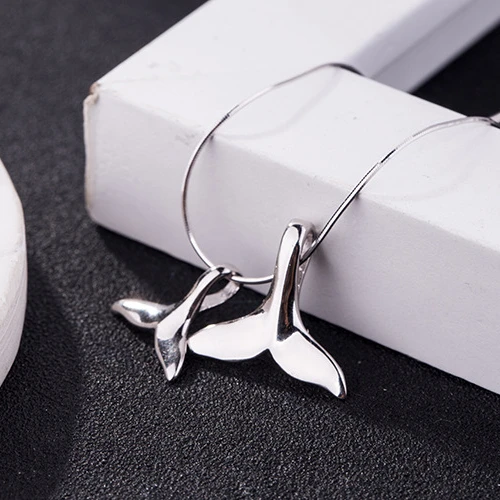 

Charm Fashion Trendy Factory Wholesale 925 Sterling Silver Dolphin fishtail Necklace Women's jewelry DIY