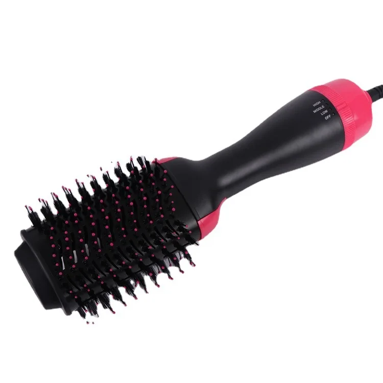 

3 In 1 Hot Air Hair Straightener Comb Fast One Step Hair Dryer Brush Curling comb, Black,customized color