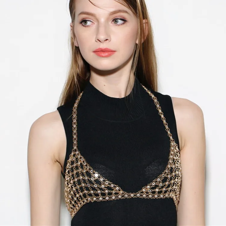 

Exaggerated fashion sexy body chain luxury jewelry with flower korean jewelry