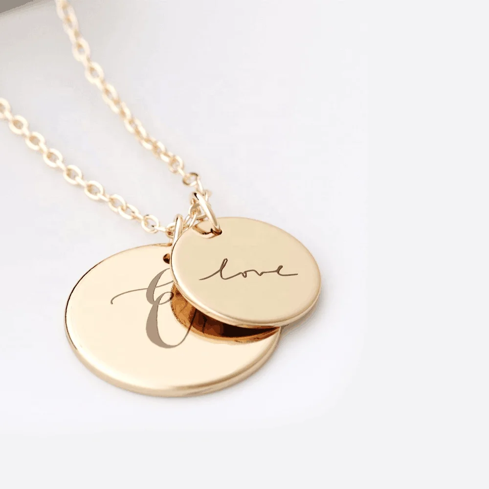 

Stainless Steel Bijoux Gold Disc Coin Round Pendant Necklace Engrave Logo Custom Circle Blank Tags Necklace Wholesale, Steel/gold/rose gold and other