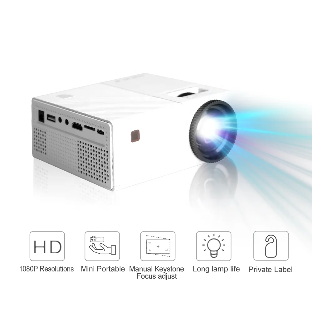 

China Wholesale LCD Video Projector 1080p Custom Logo Projector for Home/School/Office