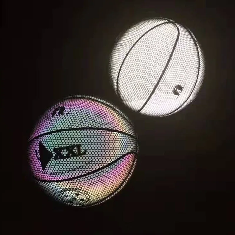 

ActEarlier team sports size 7 size 6 size 5 reflective luminous PU Basketball ball for Adult