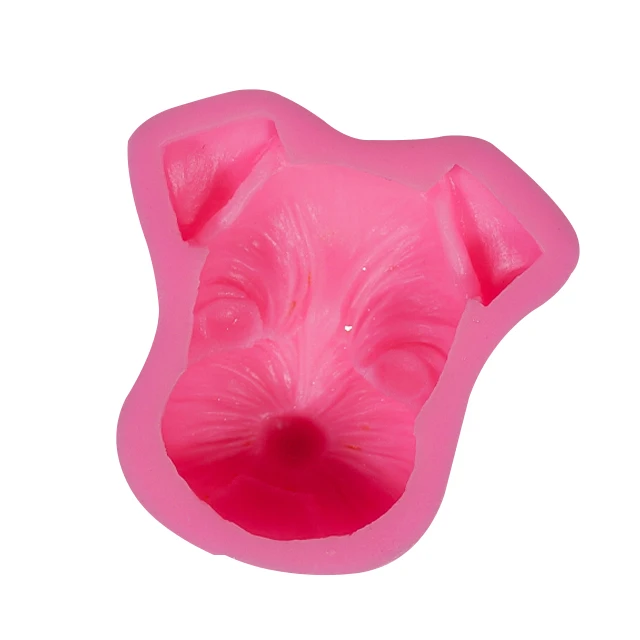 

3D dog shape DIY handmade soap cake chocolate decoration silicone mold, Pink
