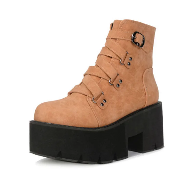 

High quality designer high heel women fashion boots military tactical brown boots women custom platform shoes