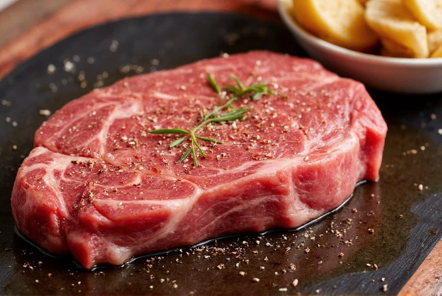 Salt and pepper on steak