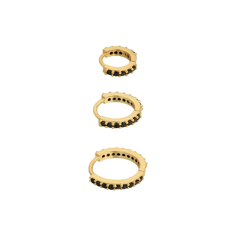 

3pcs/set of s925 sterling silver fashion classic all-match diamond hoop earring