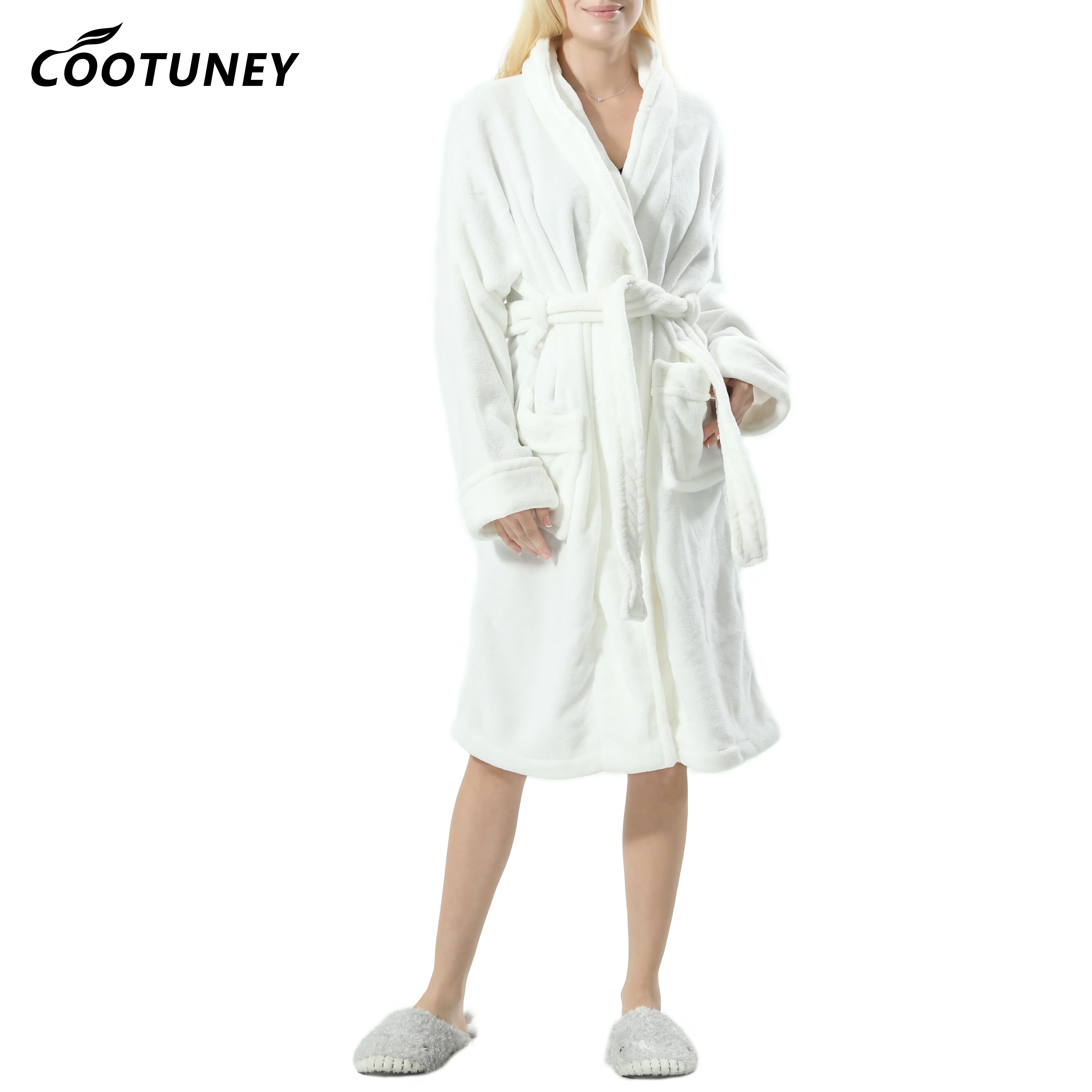 

OEM Women New Style Comfortable Polyester Hotel Spa Bathrobe Coral Fleece Flannel Fleece Robes