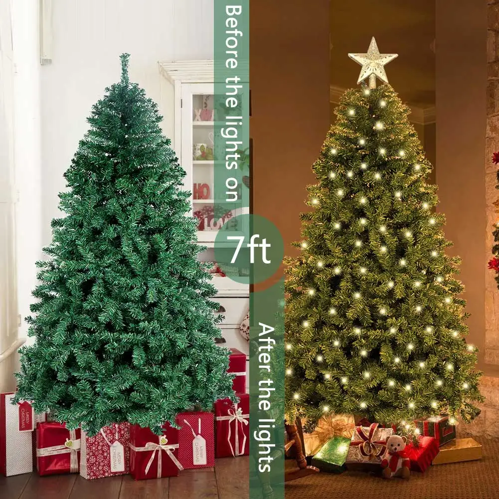 Ourwarm Automatic Artificial Xmas Trees 7ft/210cm Big Led Artificial