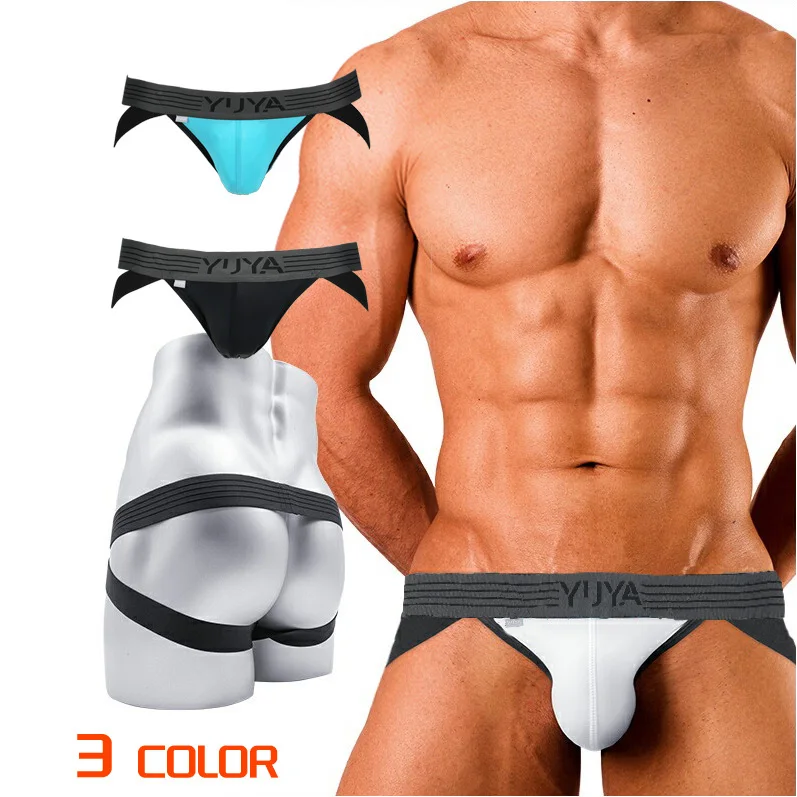 

YUYA gay boy jockstraps underwear japan gay xxx sexy gay jock strap nylon 3 color back opening men's jockstrap, 3 colors