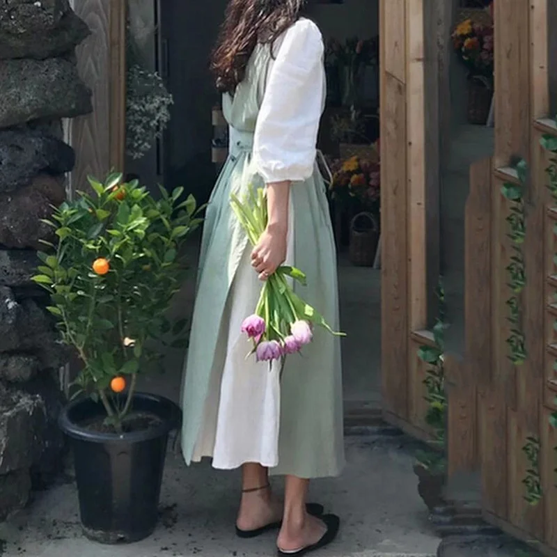 

Custom Restaurant Woman Cooking Chef Barista Cotton Linen Korean style ins French Apron Dress Florist apron, Choose or customize