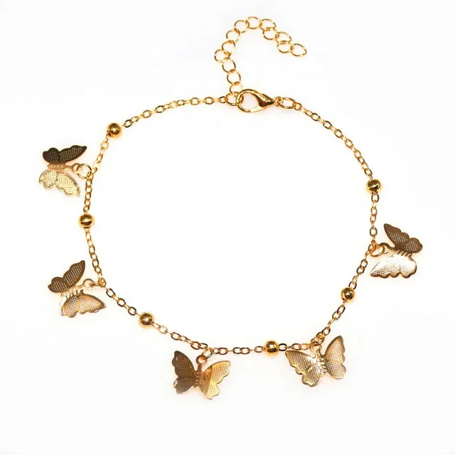 
Fashion women gold plated butterfly shape bracelet cute foot anklet 