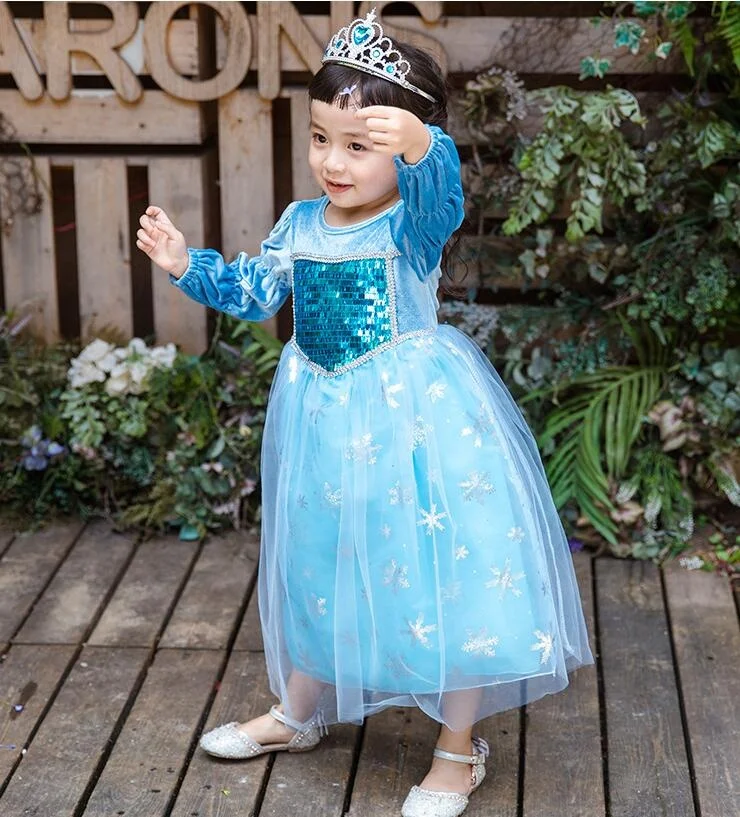 Girl Dress Kids Lace Party Wedding Dresses frozen girl dress