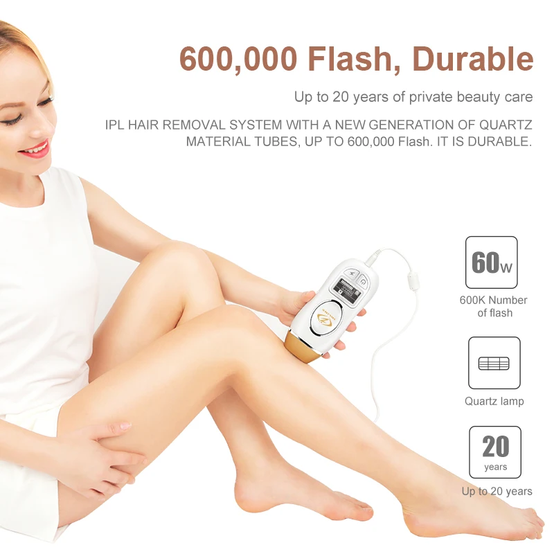 
10 Levels 600000 shots Ipl Laser Epilator Home Use Device Female For Face Body Hair Removal Machine 