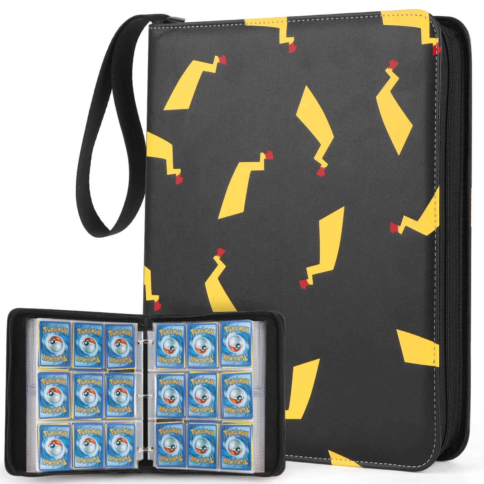 

9-Pocket Pokemon Card Binder Card Holder Book Collector Album Compatible with Trading Cards, Black