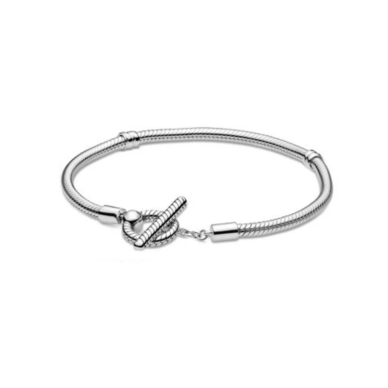 

Wholesale High-Quality RX Jewelry 2020 New 925 Silver T-Buckle Snake Bracelet Fits Original Pandora Chain