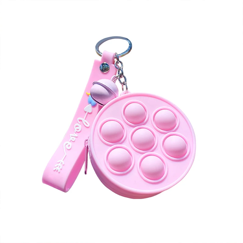 

GATE Hot Sale Stress Relief Silicone Cartoon Mouse Pop Fidget Coin Purse Coin Pouch Pop it bag purses bag