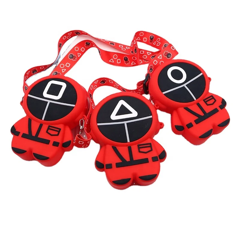 

New Push Bubble Toys Squid Triangle Square Game Rat Exterminator zero wallet key chain Silicone Purse for Promotion