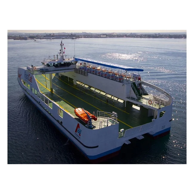 
50M Ro Ro Ship for Car and Passengers Steel Catamaran for Coastal Island Tour FastCat Ferry Vessel 