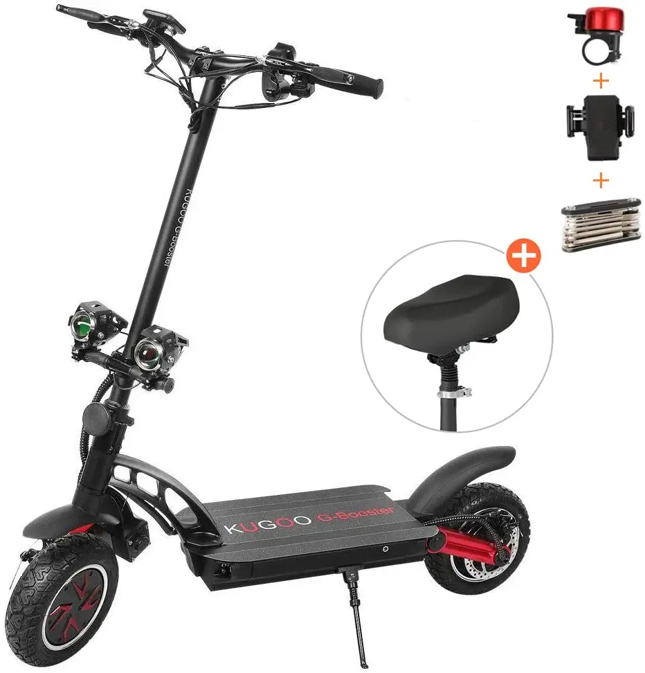 

Floding E Scooter KUGOO G-Booster for Adults with Motor Power 2 * 800 W and Max Speed 55KM/H 10 Inch Vacuum Tire