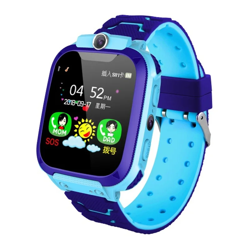 

Q12 Kids Smartwatch Telephone Flashlight GPS SOS Emergency Call Waterproof Smart Watch For Kids, Blue pink