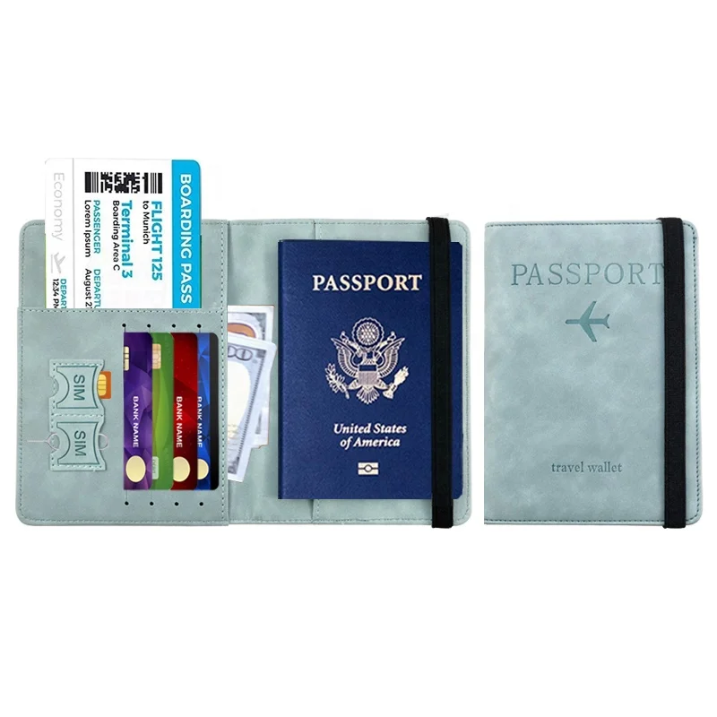 

PU maternity passport cover rfid passport holder With Elastic band faux leather passport cover