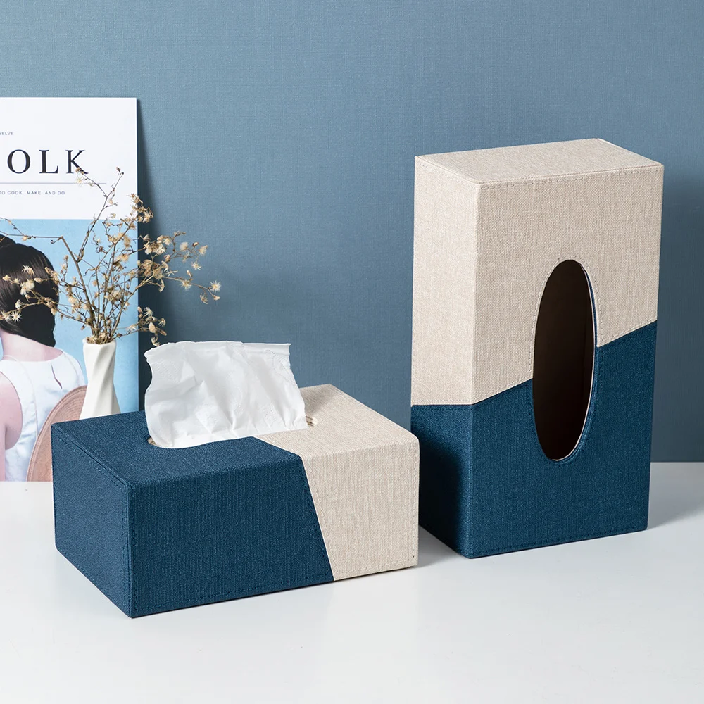 

Nordic Luxury tissue box tissue holder napkin dispenser Tissue Case Box Container PU Leather Foldable Home Kitchen Paper Holder