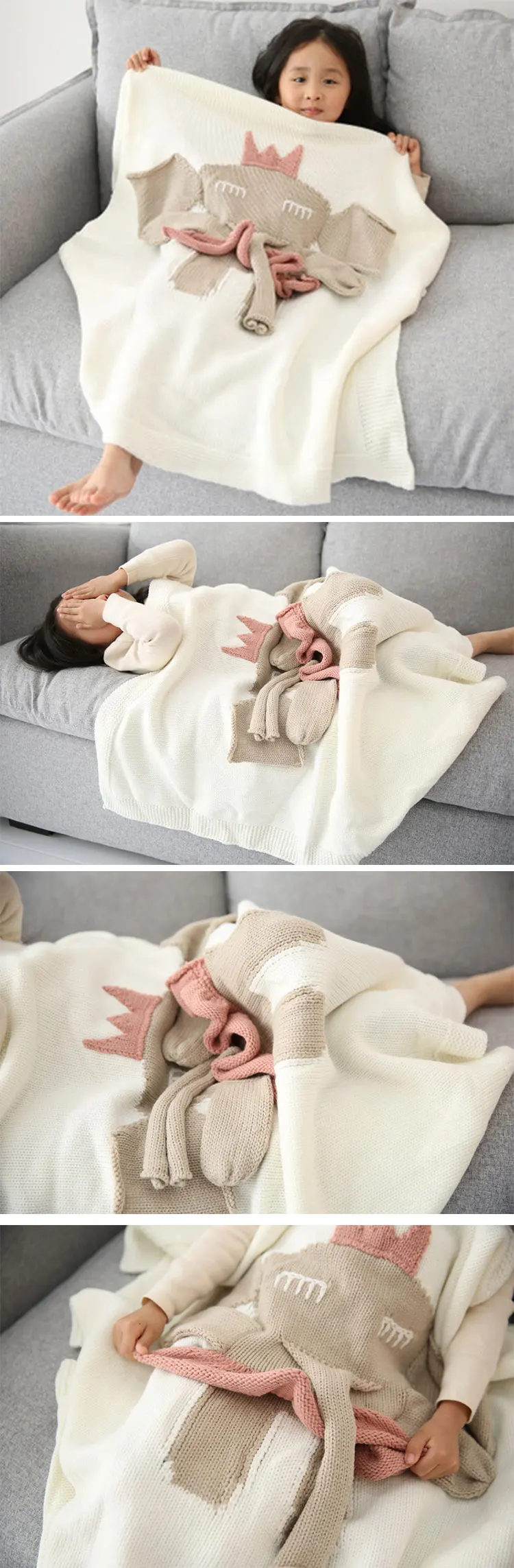 100% organic cotton knitted baby blanket super soft blanket baby fine sleeping partner customized baby blanket