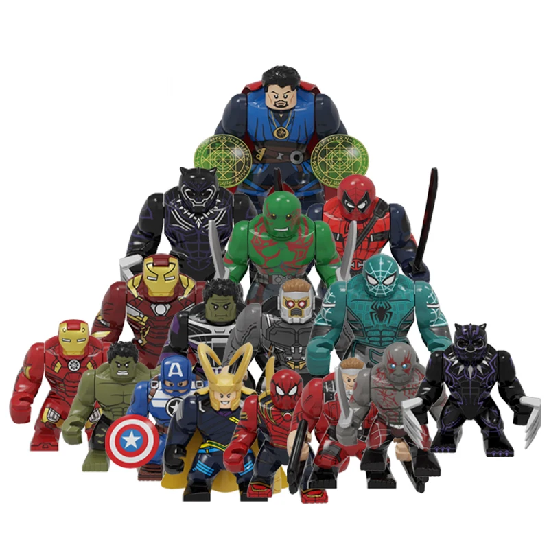 

PG Super Heroes Series Famous Characters Star Lord Drax the Destroyer Loki Big Size Building Blocks Figure Plastic Toys Gift