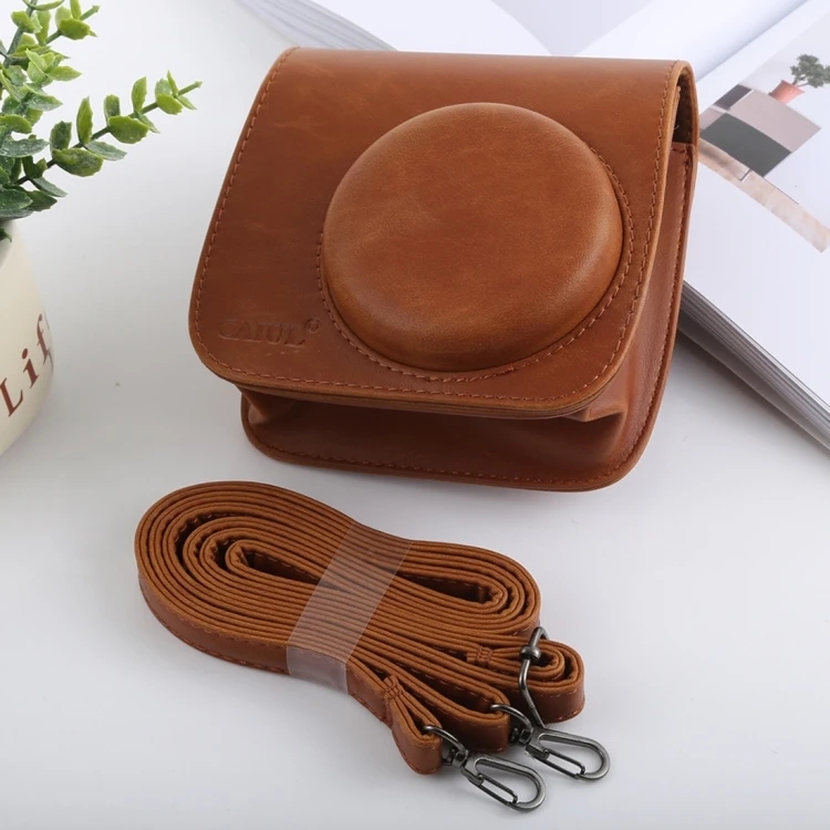 

Fashion Design Durable Full Body Camera PU Leather Case Bag Camera Bags with Strap for FUJIFILM instax mini 9 / mini 8+ / mini 8