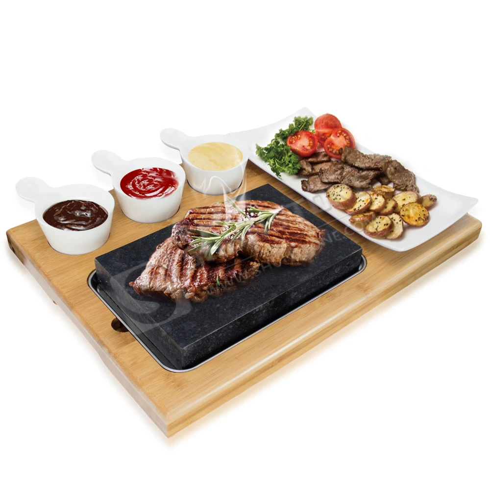 

Restaurant Barbecue Basalt Steak Stone For Cooking,Hot Plate And Grill Basalt Cooking Lava Stone, Dark grey