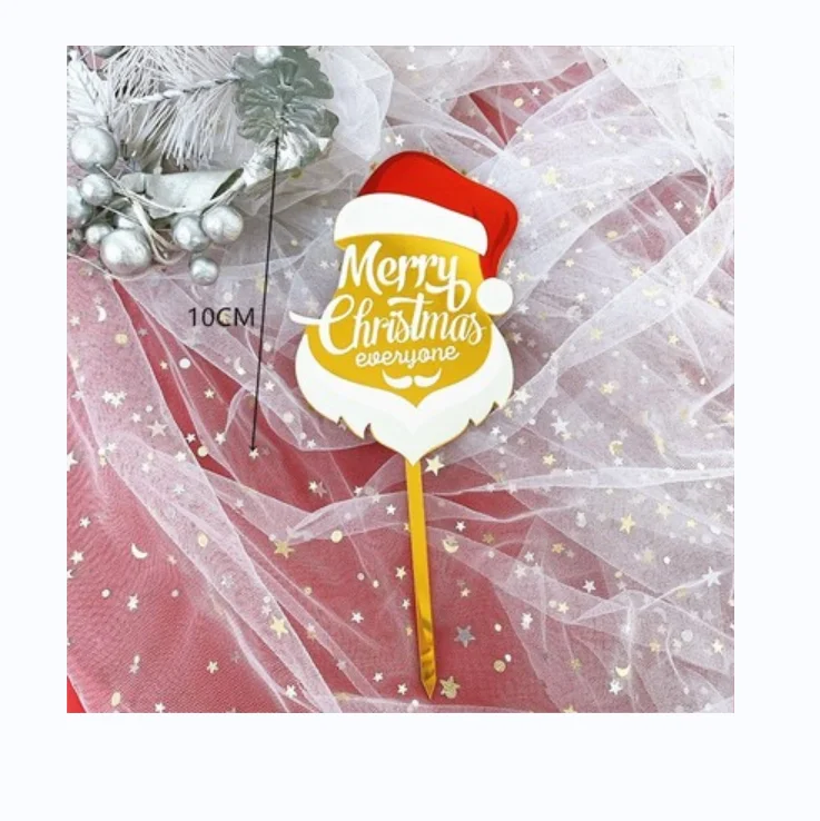 

Free Shipping Xmas Party Dessert Cupcake Decor Cake Decorations Merry Christmas Cake Christmas Santa topper Paper Topper