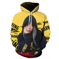 

N1084 Billie Eilish 3D Hoodies drop ship 3D custom print sublimation custom logo hoodie