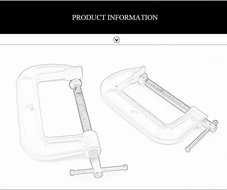Heavy Duty C Clamp 1/2/3/4/5/6/8/10/12inch C Clip Ductile Iron Wood