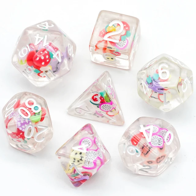 

Custom polyhedral dice set, Rainbow