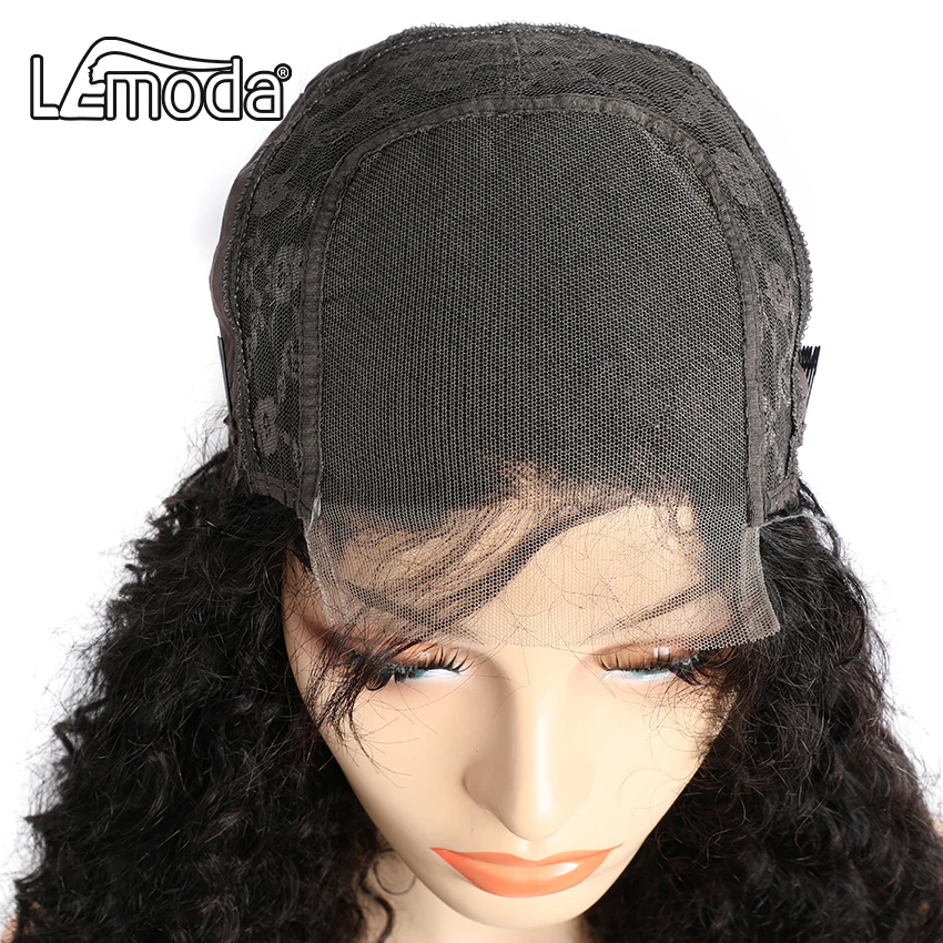 

13x4 Curly Lace Front Human Hair Wigs Curly HD Lace Front Wig Deep Wave Brazilian Remy Lemoda Deep Wave Lace Wig 10-28 Inch, Natural color lace wig