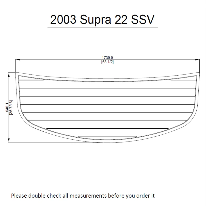 

2003 Supra 22 SSV Swim Platform Pad Boat EVA Teak Decking 1/4" 6mm