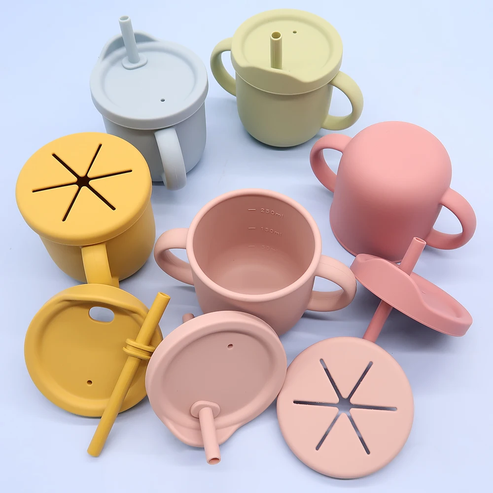 

Wholesale sublimation blamk baby drinking learning silicone kid sippy cups