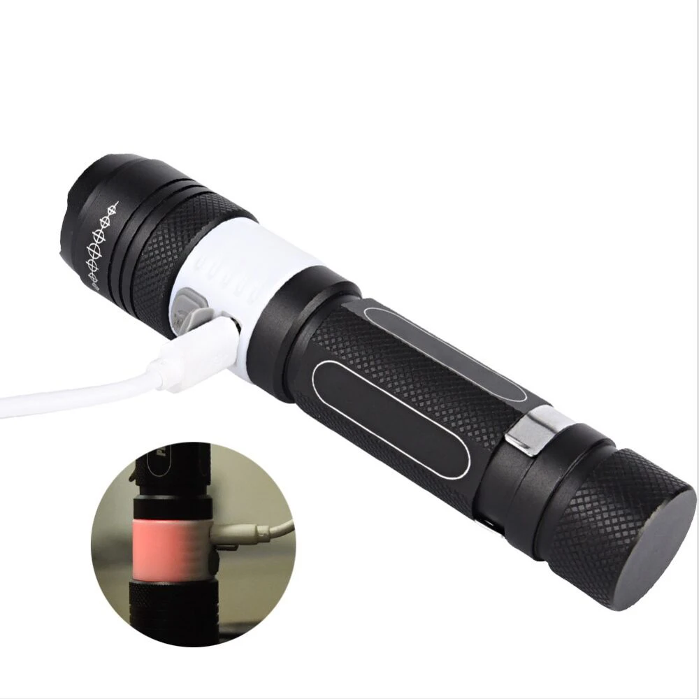 Customized High Power Waterproof Zoomable Mini Torch 18650 Powered USB Rechargeable Tiny Tactical Mini Led Flashlight with clip